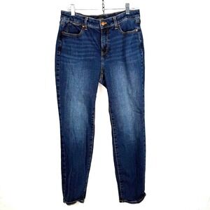TALBOTS Size 10 SLIM ANKLE CURVY Flawless Dark Wash Stretch Denim Jeans